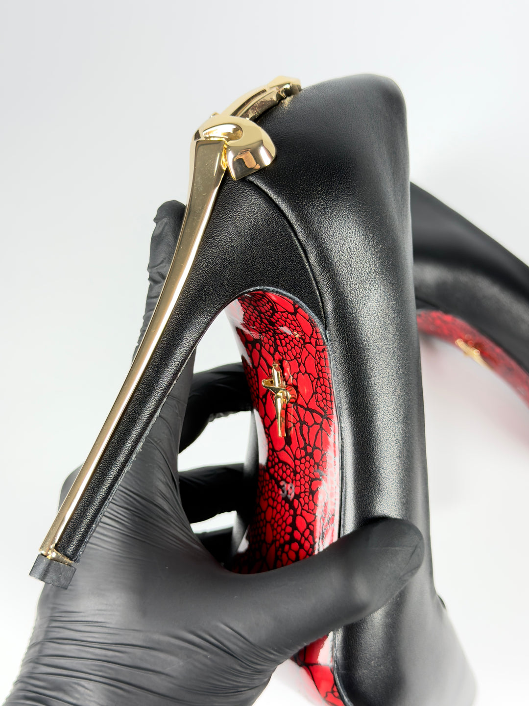CP Golden Closed Heels