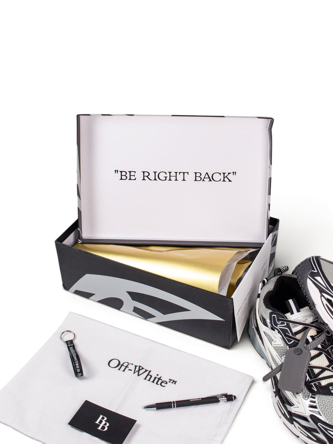 OW Be right Back Sneakers White / Black / Light Blue