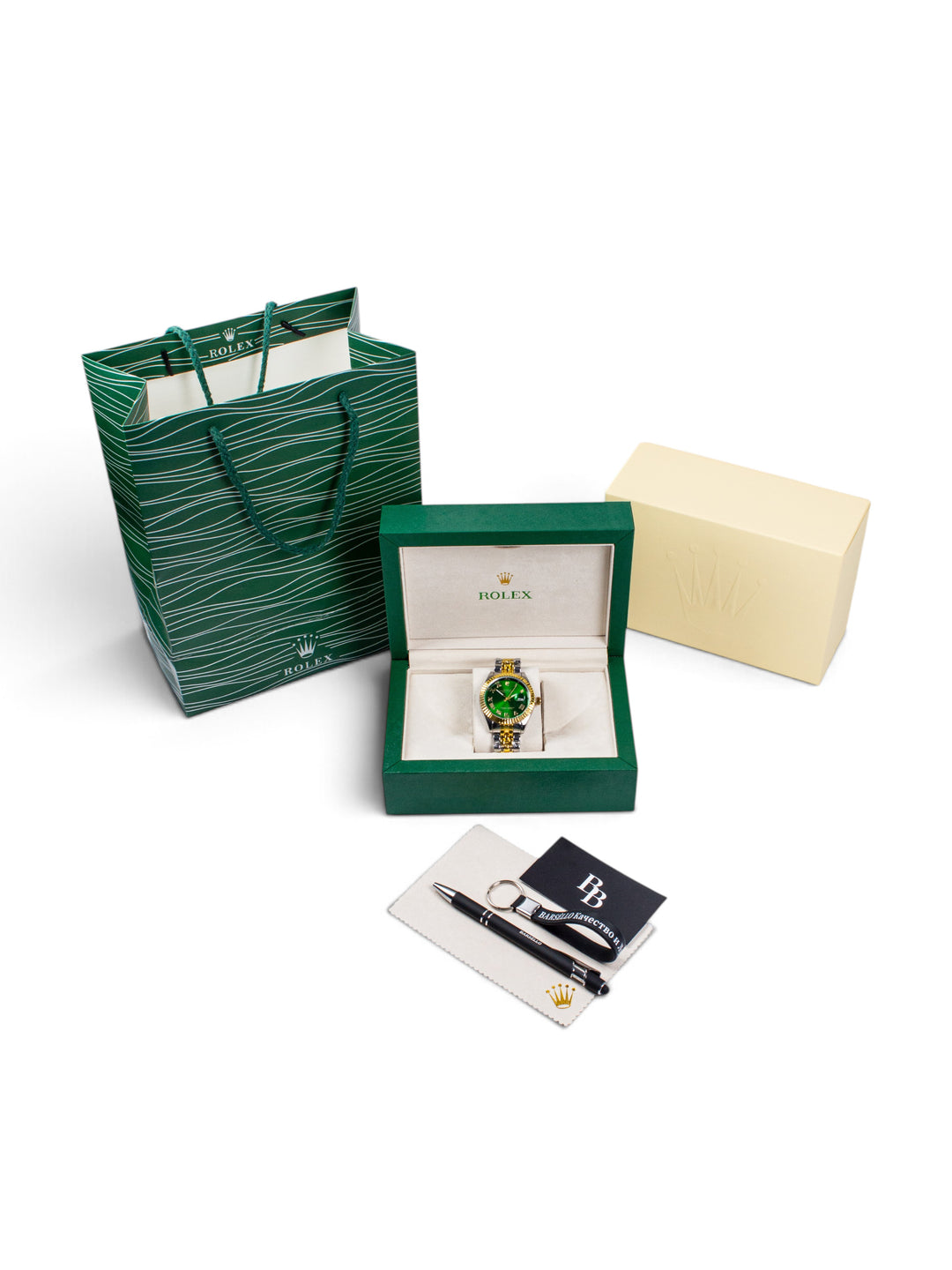 Men's watch RLX Datejust 36 – Green Roman Dial / Two-Tone