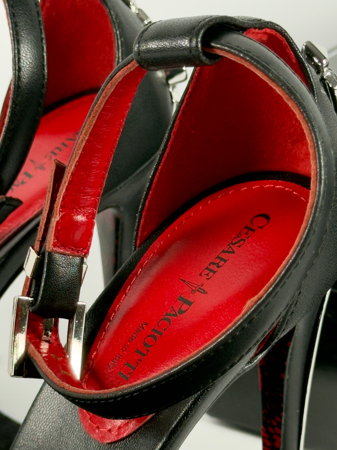 Cesare Paciotti Silver Dagger Heels Opened