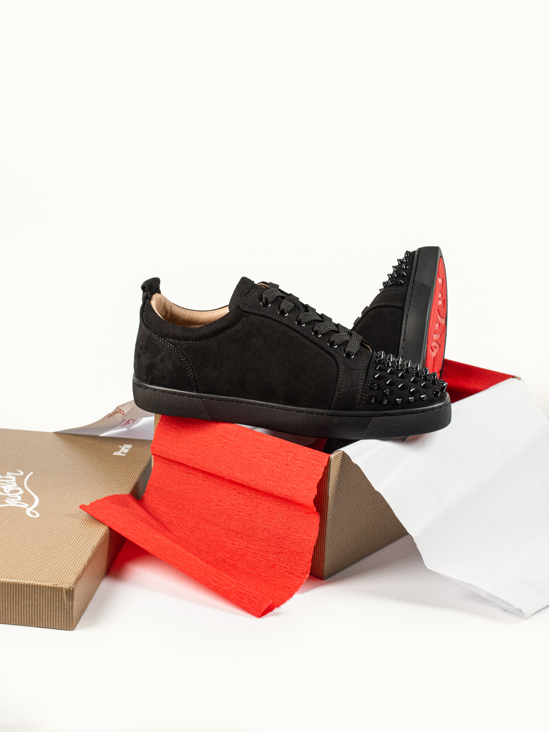 Loubs Sneaker Black Velour Spikes