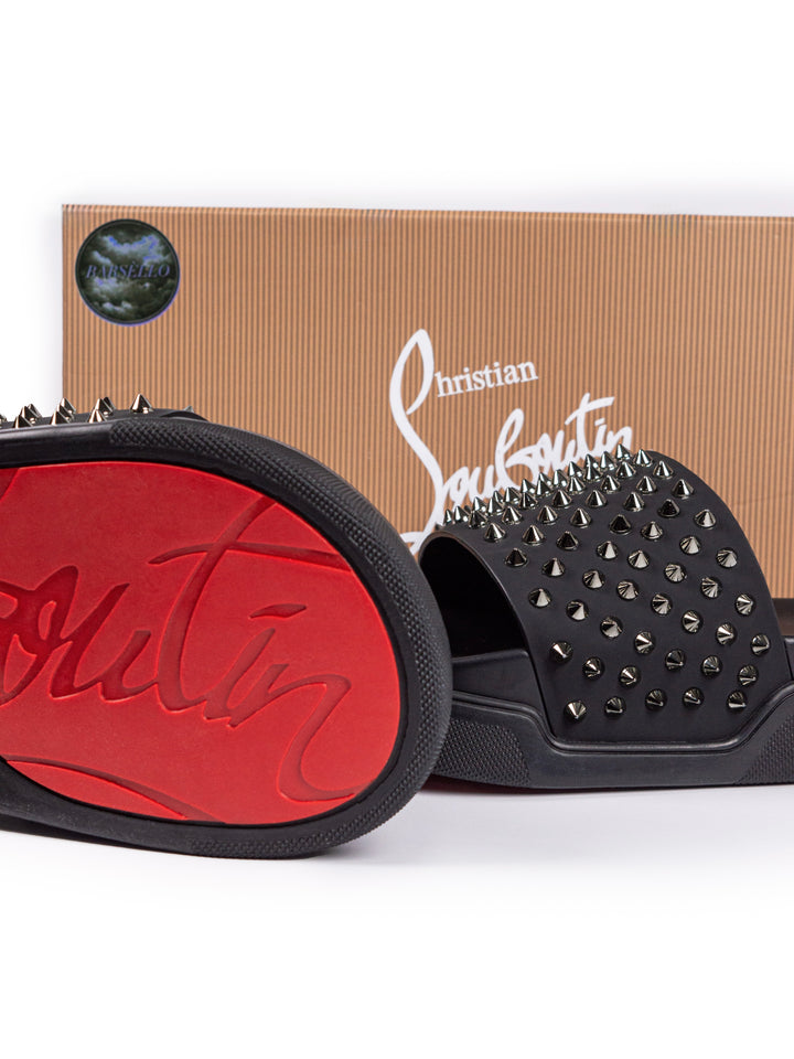 Loubs Slides Black Spikes