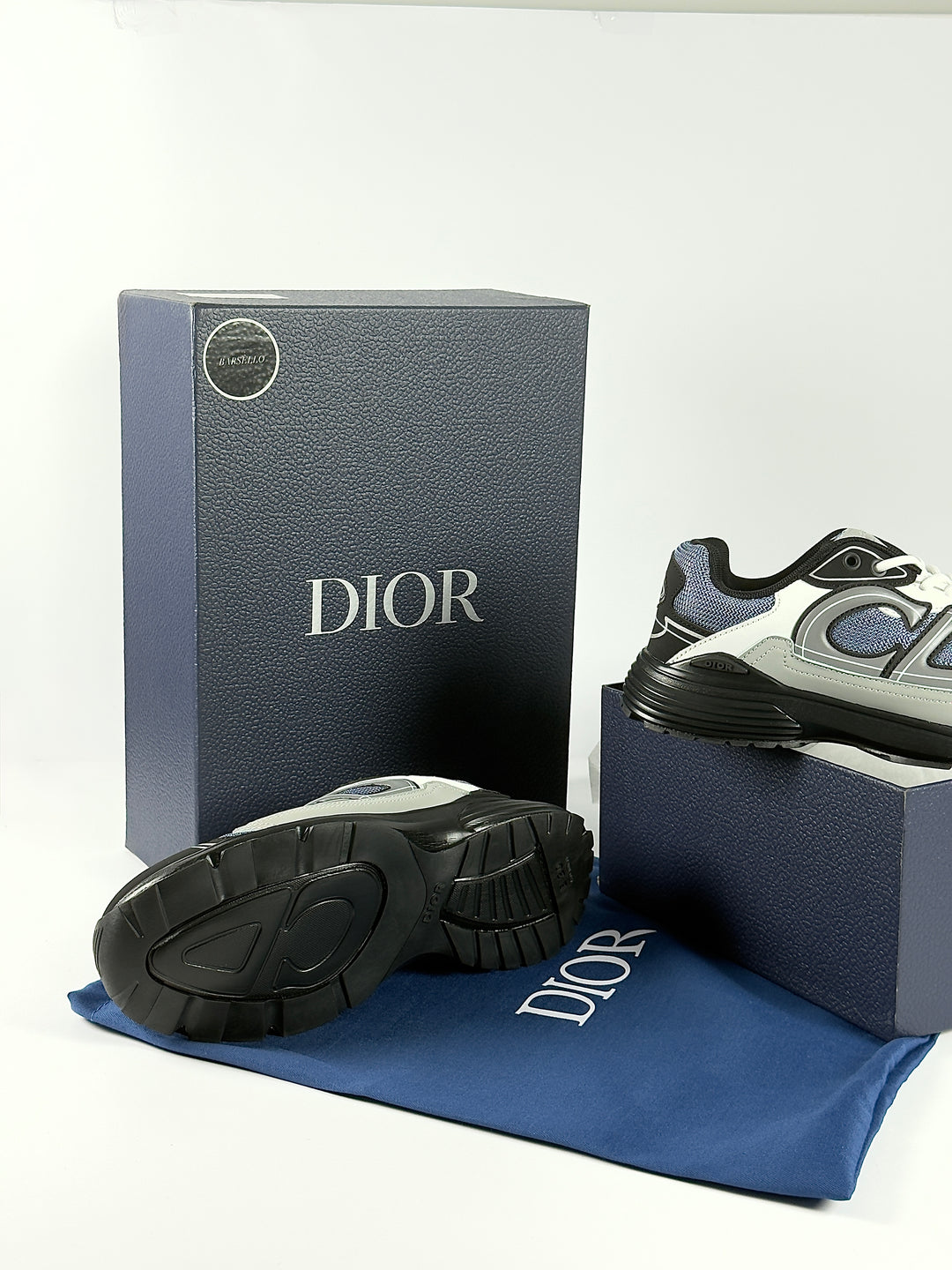 CD B30 Blue/White/Black Sneakers (Reflective)