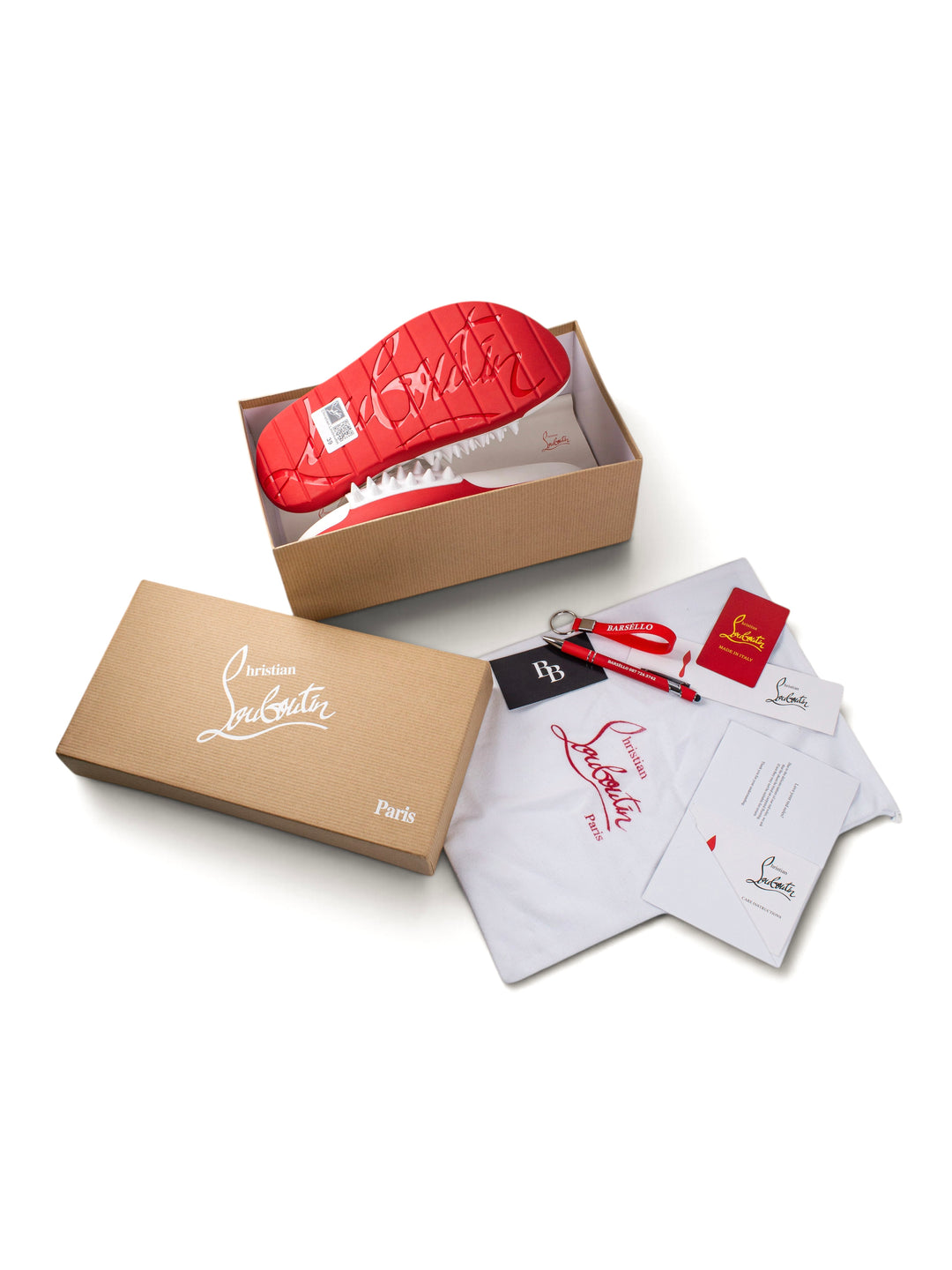 Loubs Slides White / Red