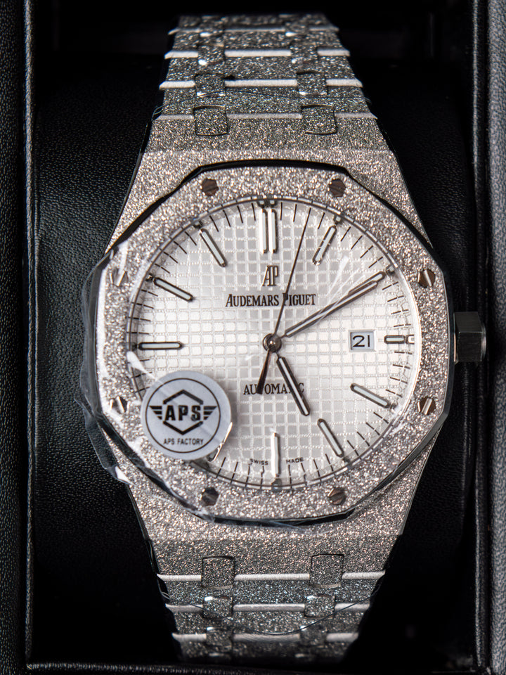 A5 AP Men's Royal Oak 41mm – Silver Dial / Fully Iced-Out