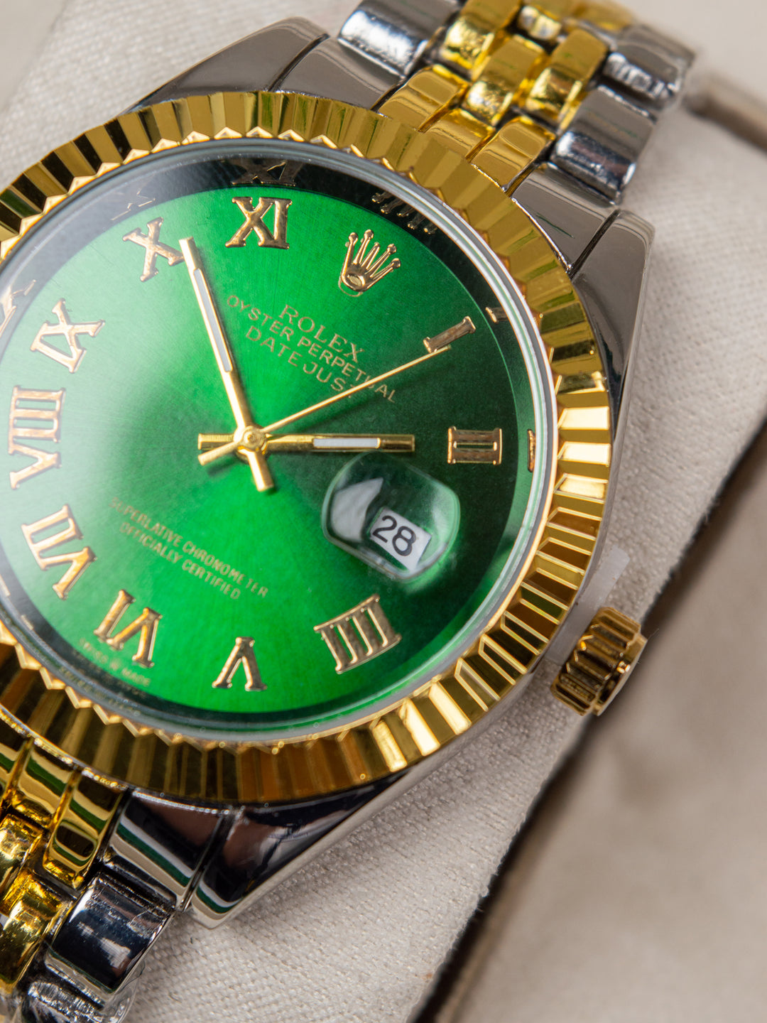 Men's watch RLX Datejust 36 – Green Roman Dial / Two-Tone
