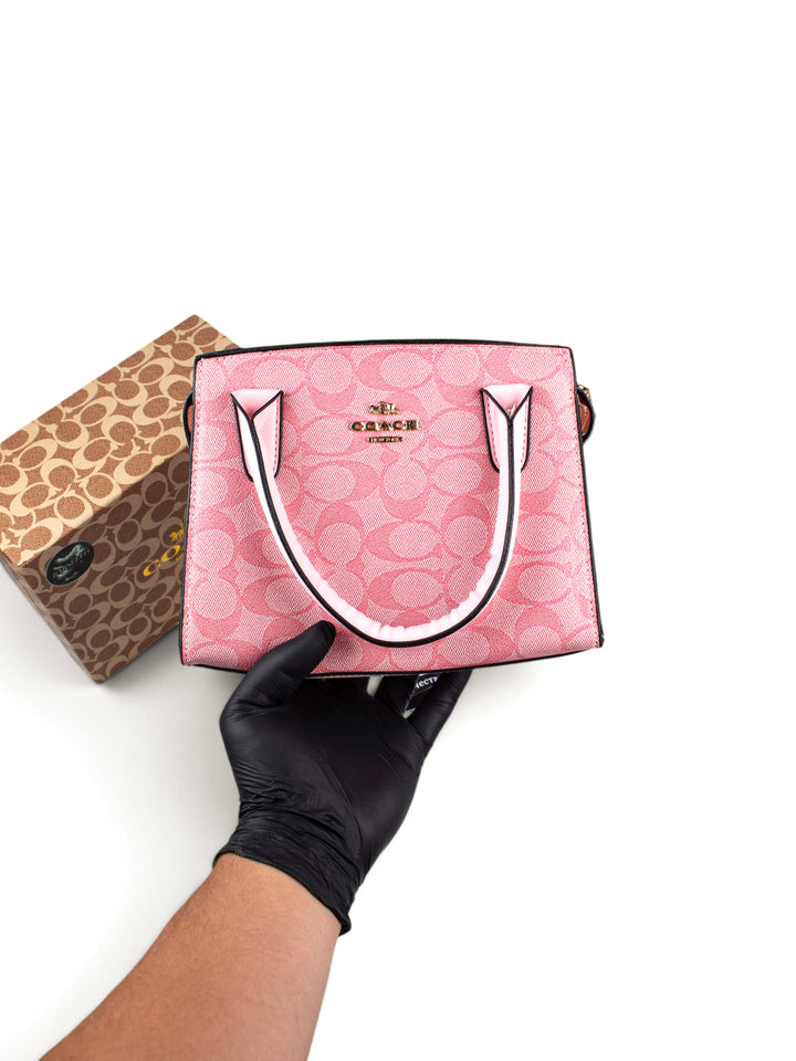 COACH Hand Bag Pink / White / Gold