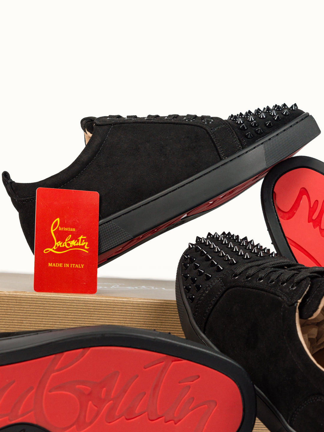 Loubs Sneaker Black Velour Spikes