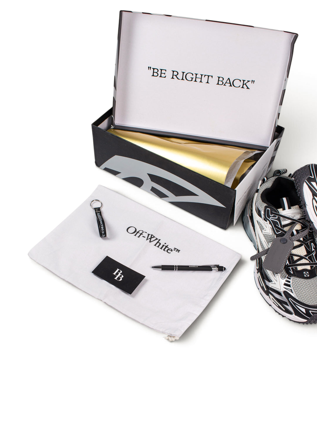 OW Be right Back Sneakers White / Black / Light Blue