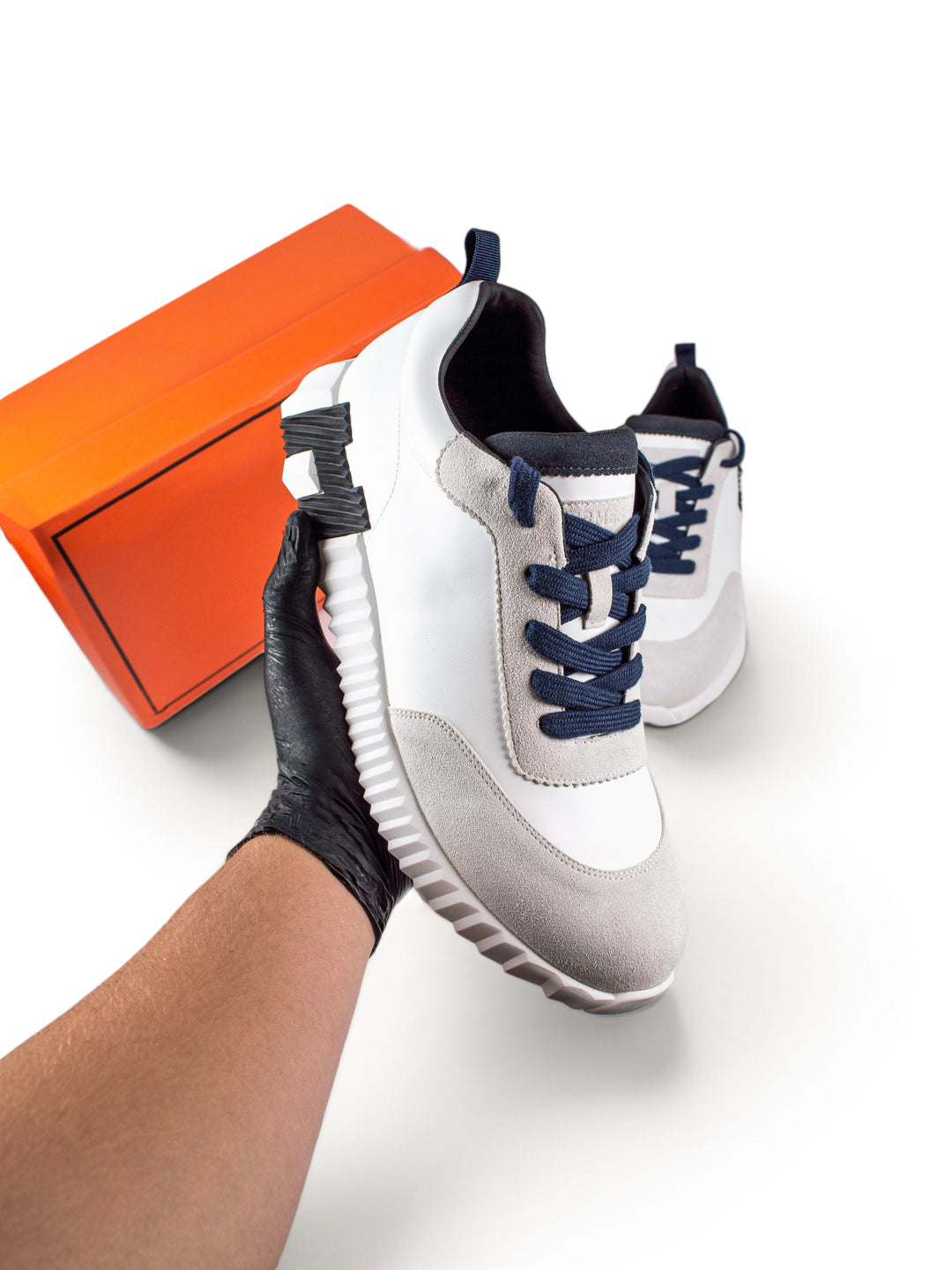 HRMS Sneaker  White / Black / Dark Blue Accent