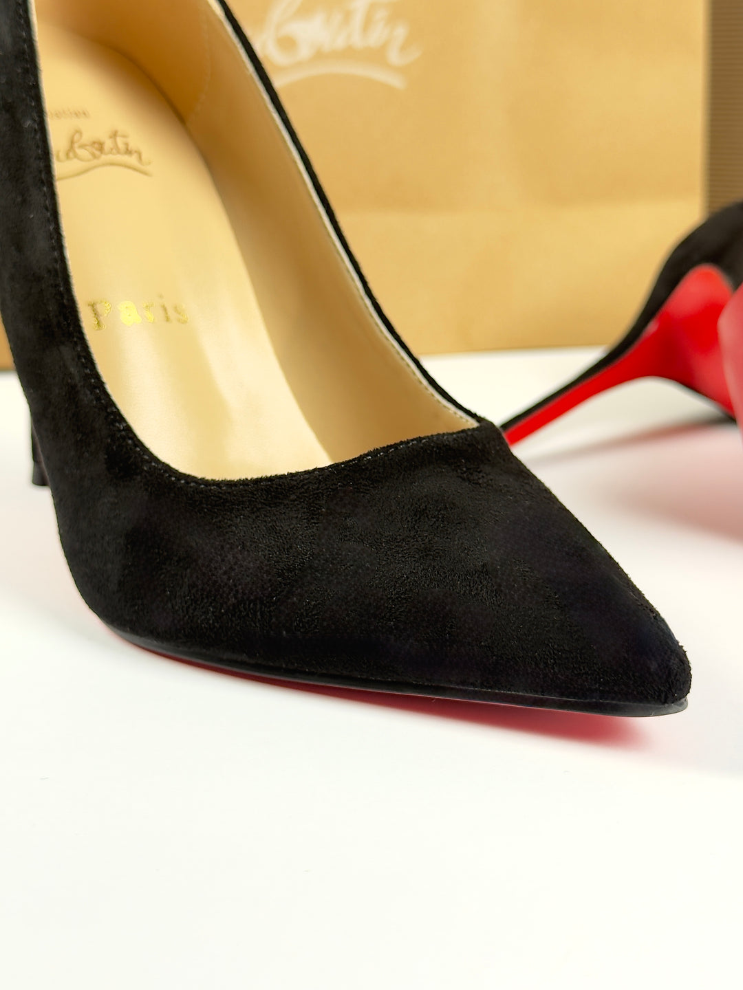 Loubs High Velour Heels