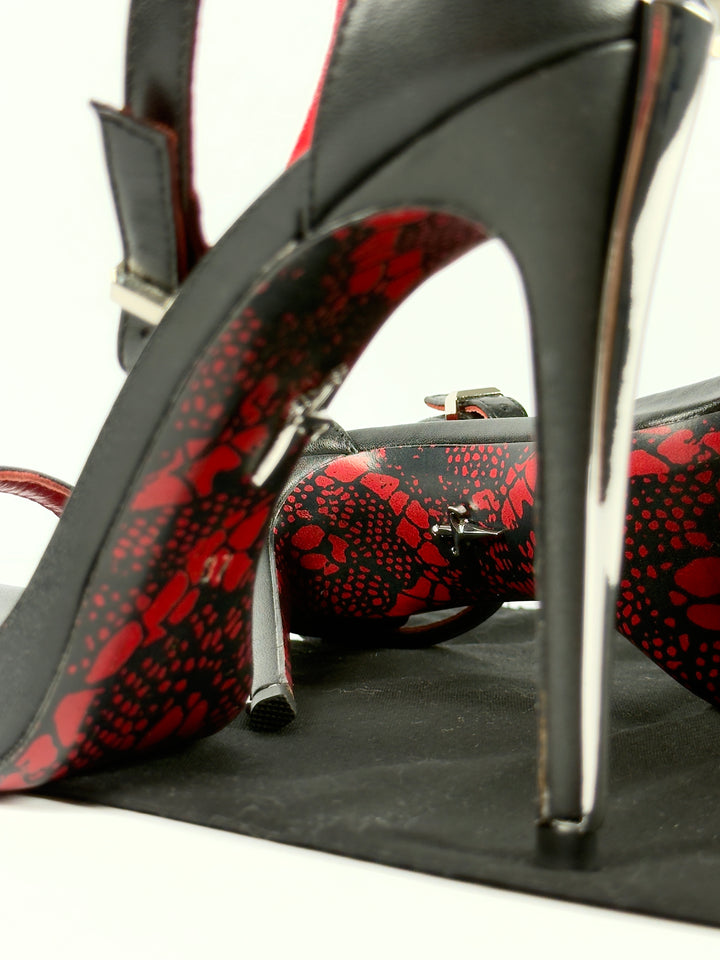 Cesare Paciotti Silver Dagger Heels Opened