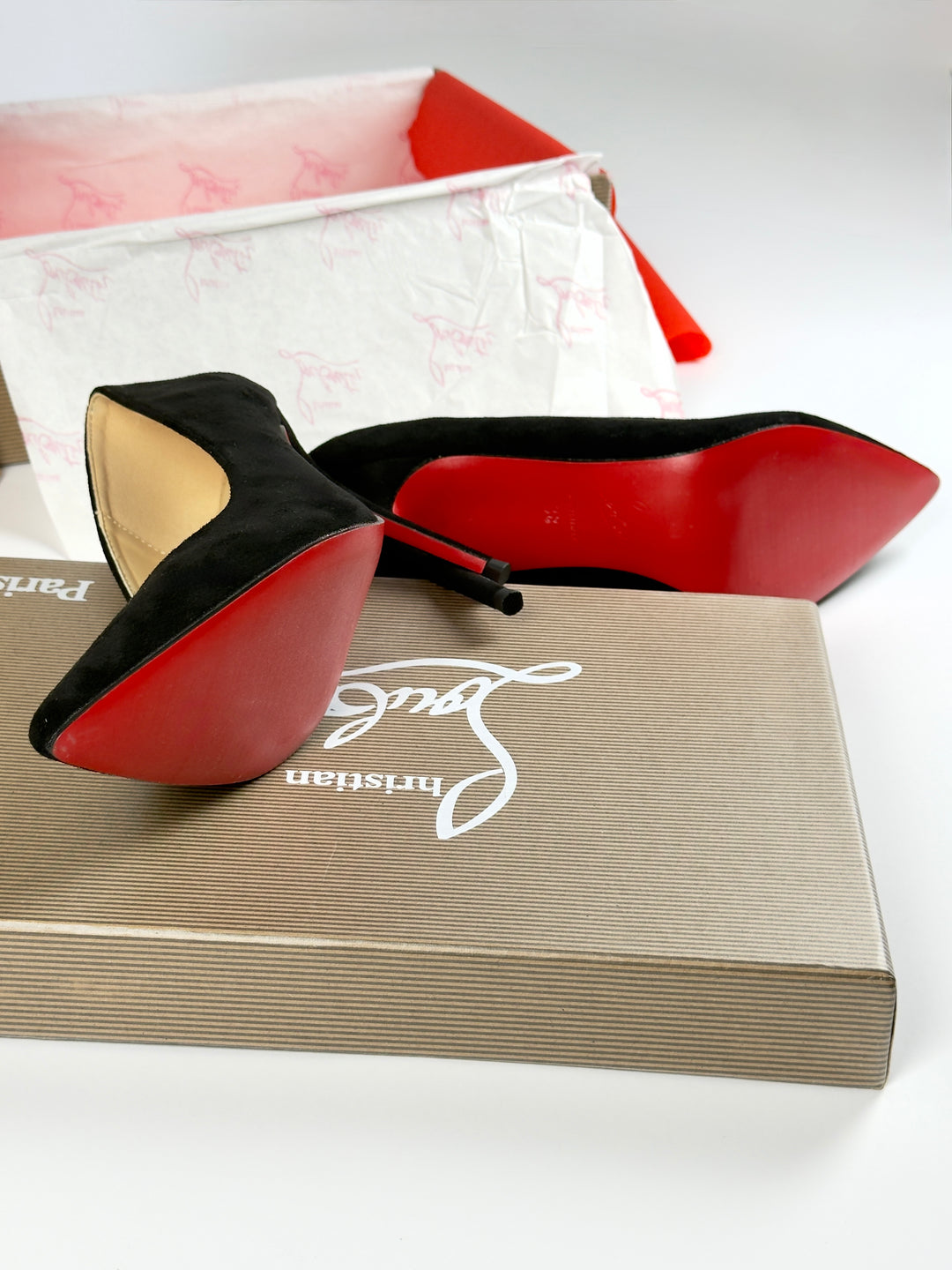 Loubs High Velour Heels