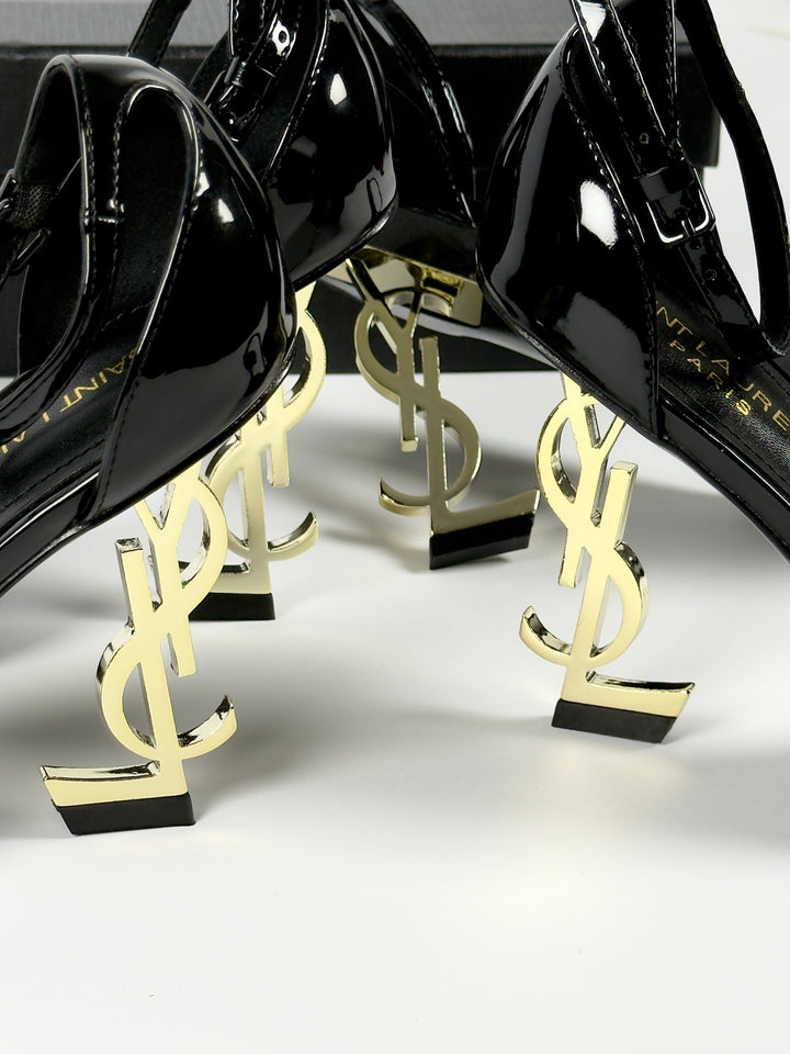 YSL Black/Golden Heels