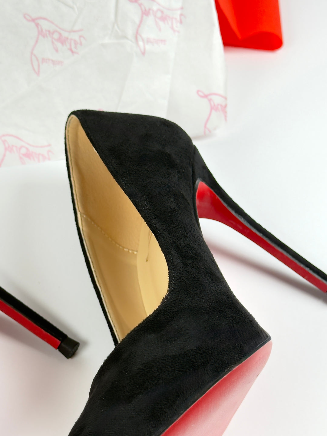 Loubs High Velour Heels