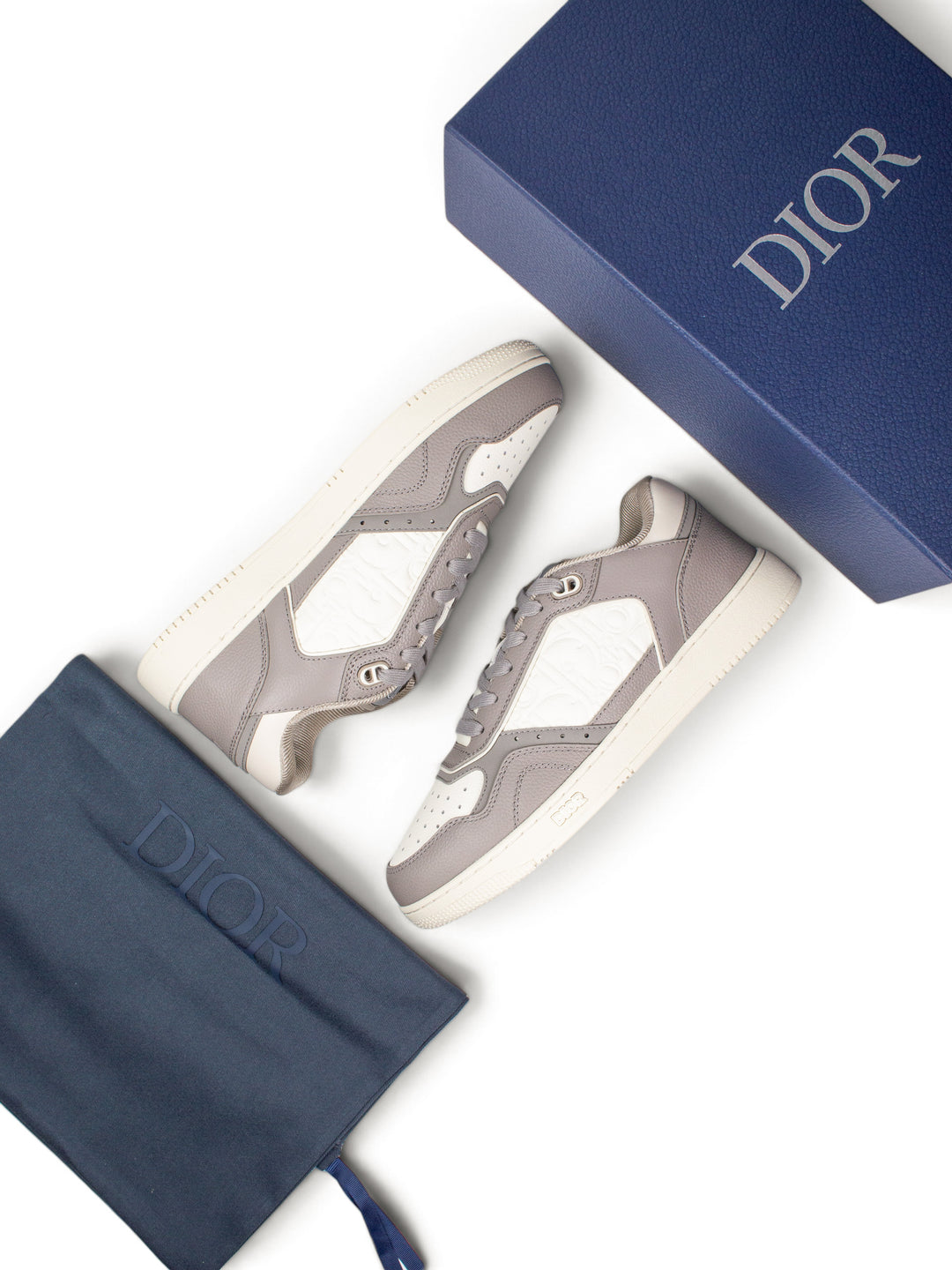 CD B27 Low-Top Cream Grained Calfskin Sneakers