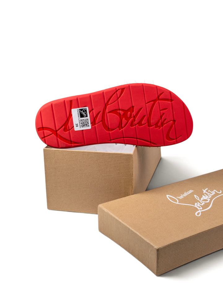 Loubs Slides White / Red