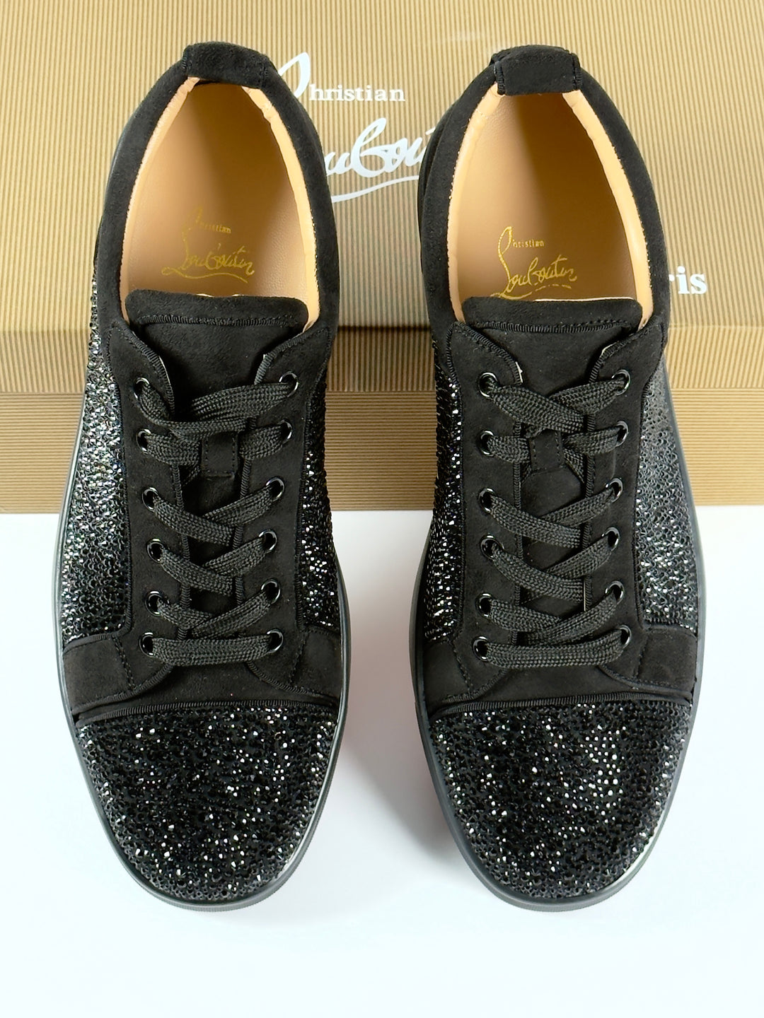 Loubs Junior Black Velour Sneaker