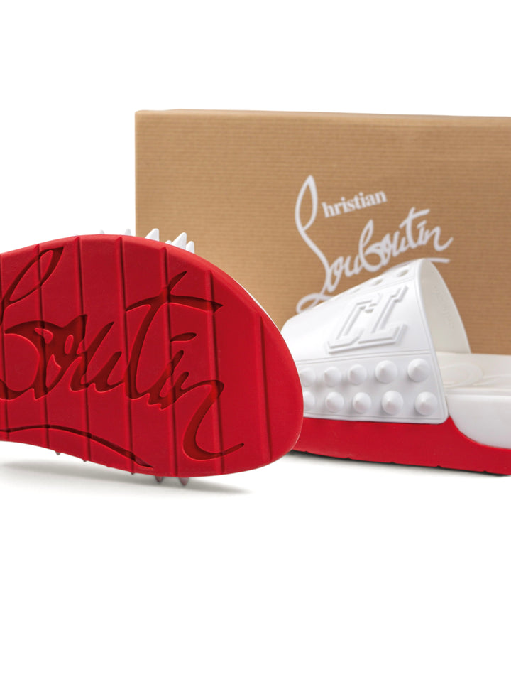 Loubs Slides White / Red