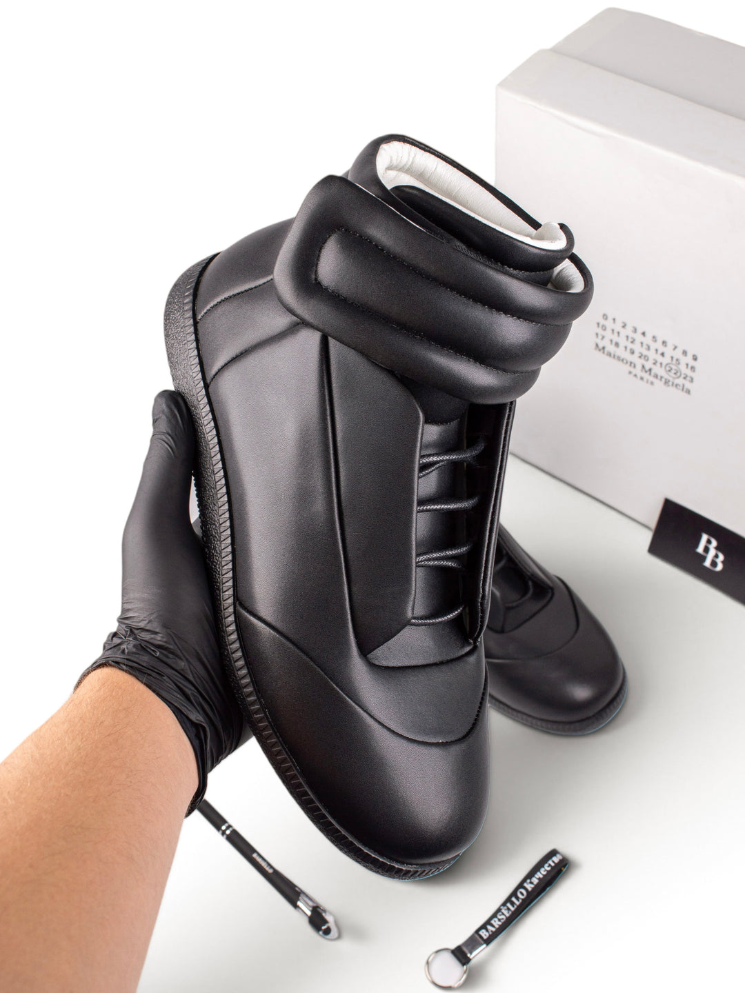 MM Black High-Top Sneakers
