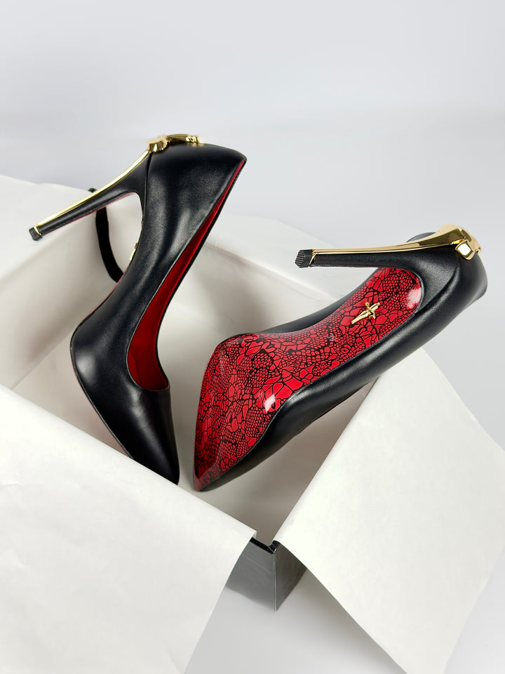 CP Golden Closed Heels