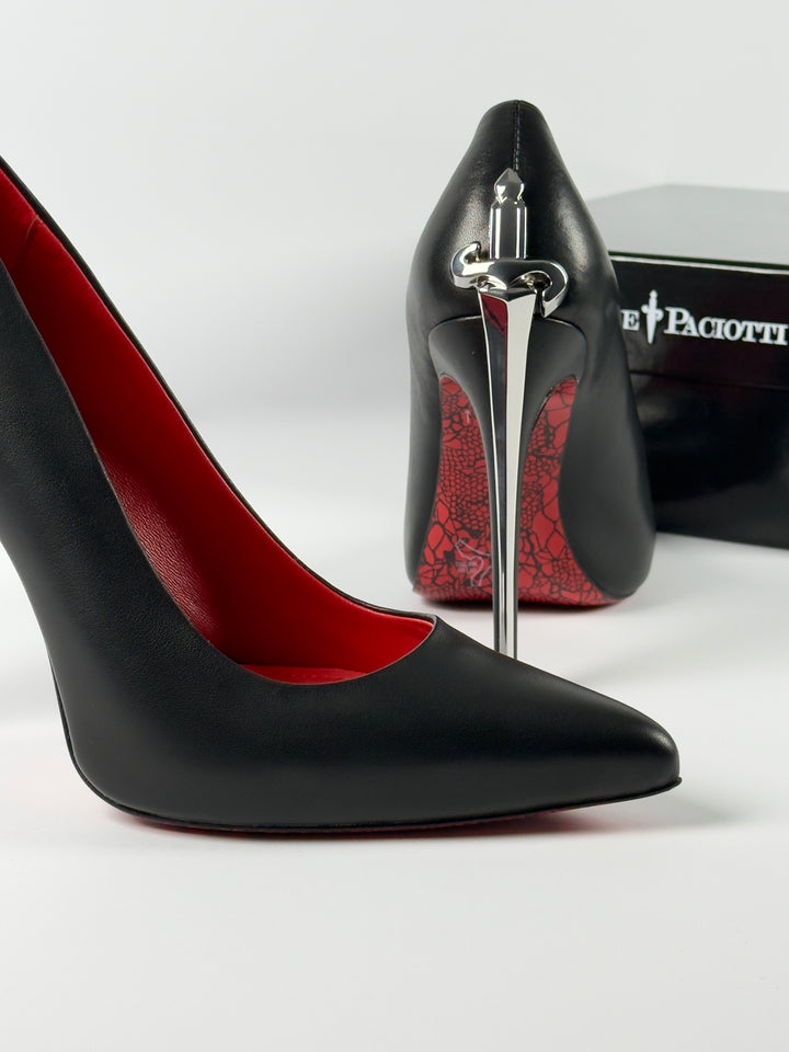 Cesare Paciotti Silver Dagger Heels Closed