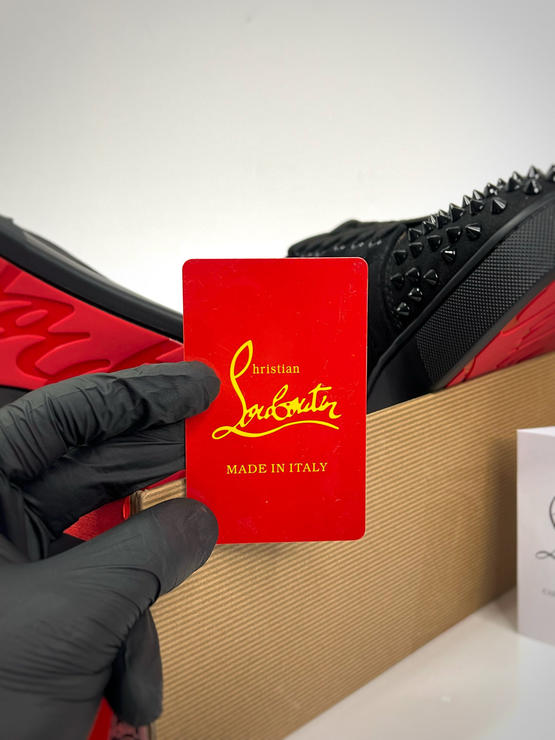 Christian Louboutin Louis Junior Spikes Black