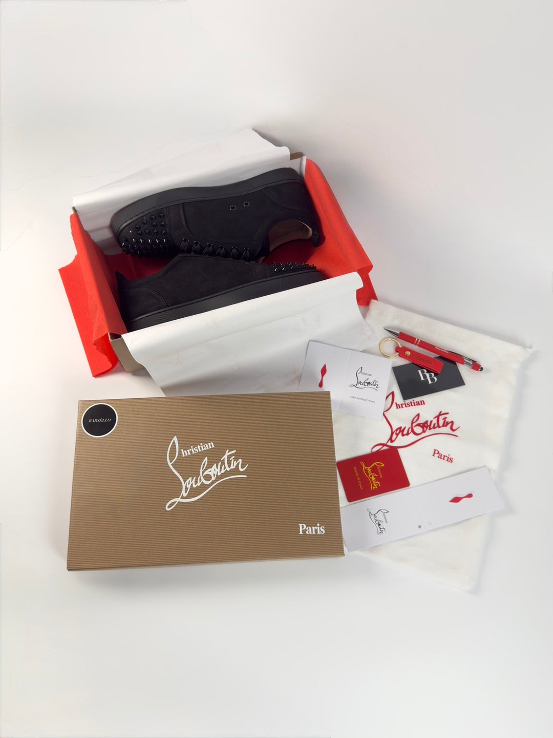 Loubs Sneaker Black Velour Spikes