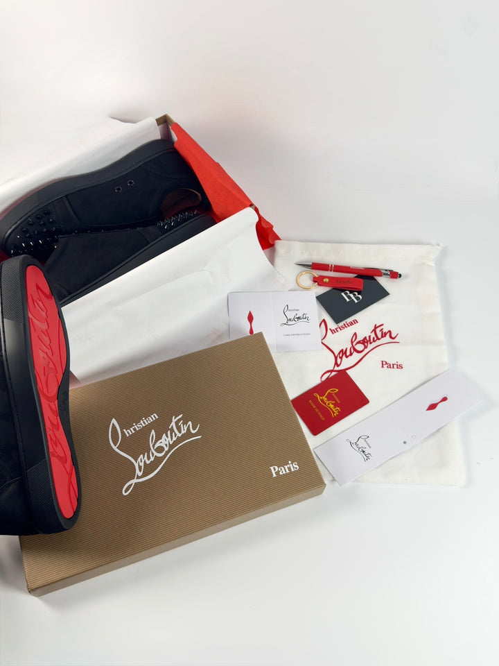 Loubs Sneaker Black Velour Spikes