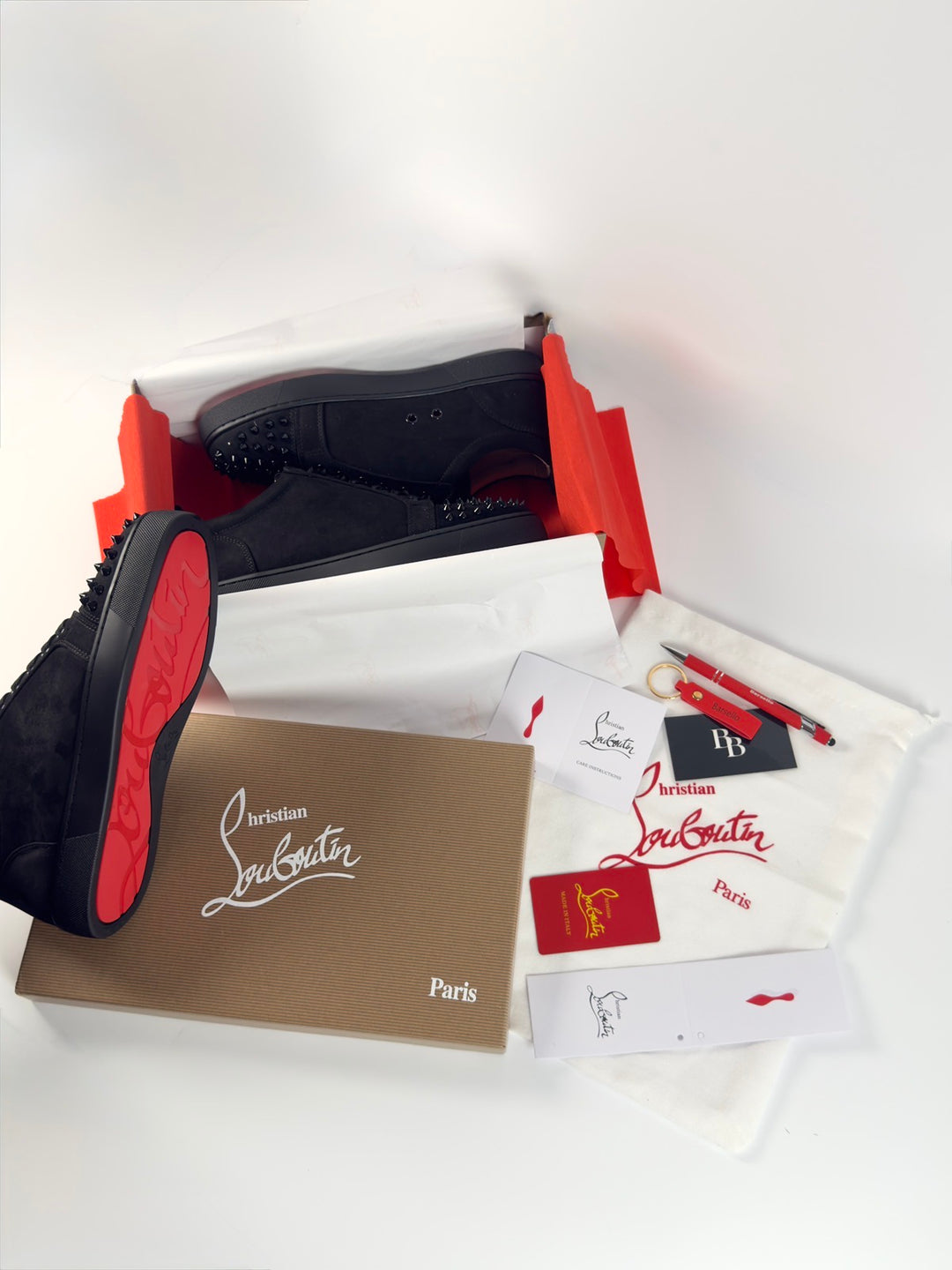 Loubs Sneaker Black Velour Spikes