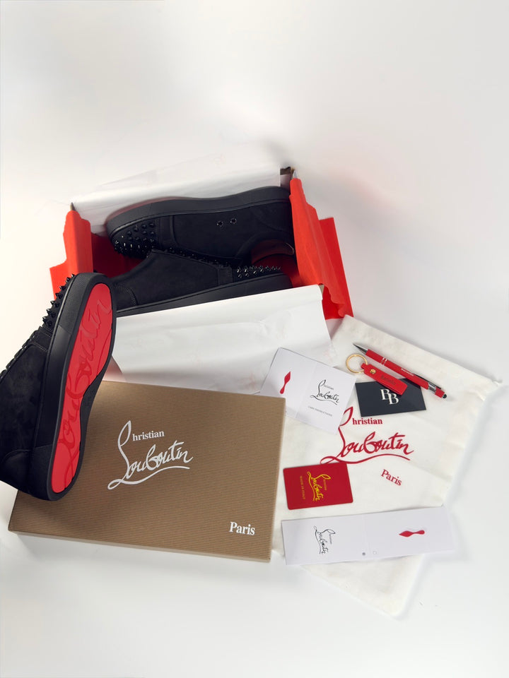 Loubs Sneaker Black Velour Spikes