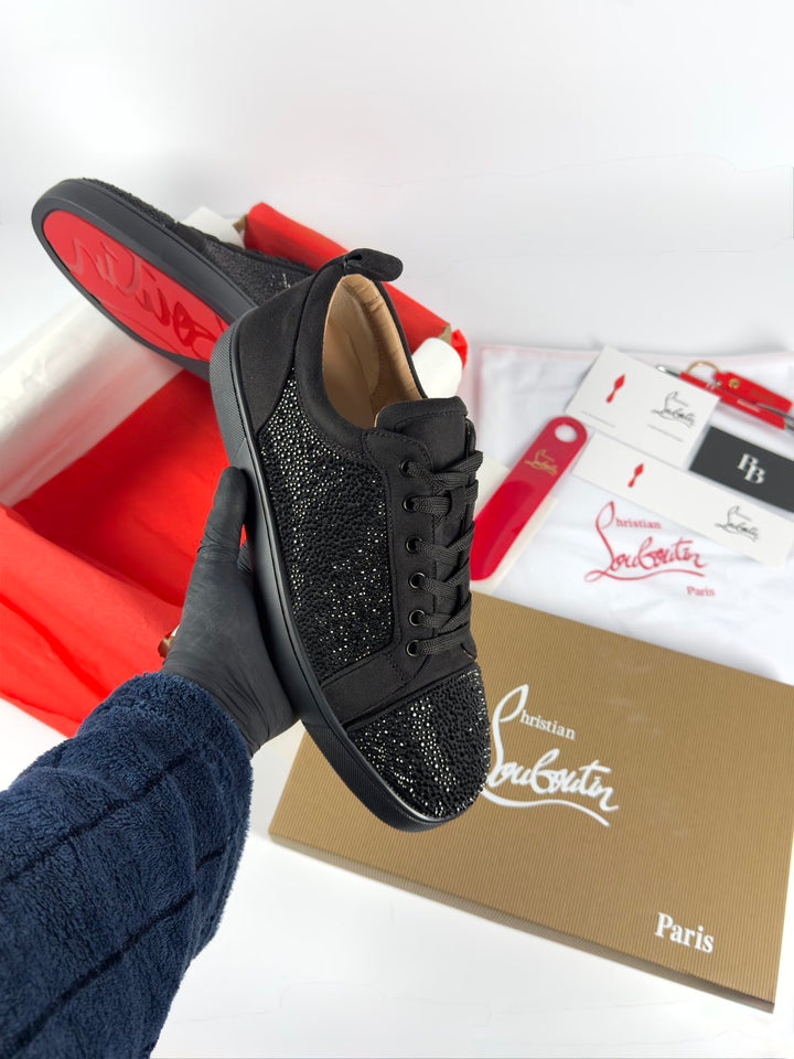Loubs Junior Black Velour Sneaker