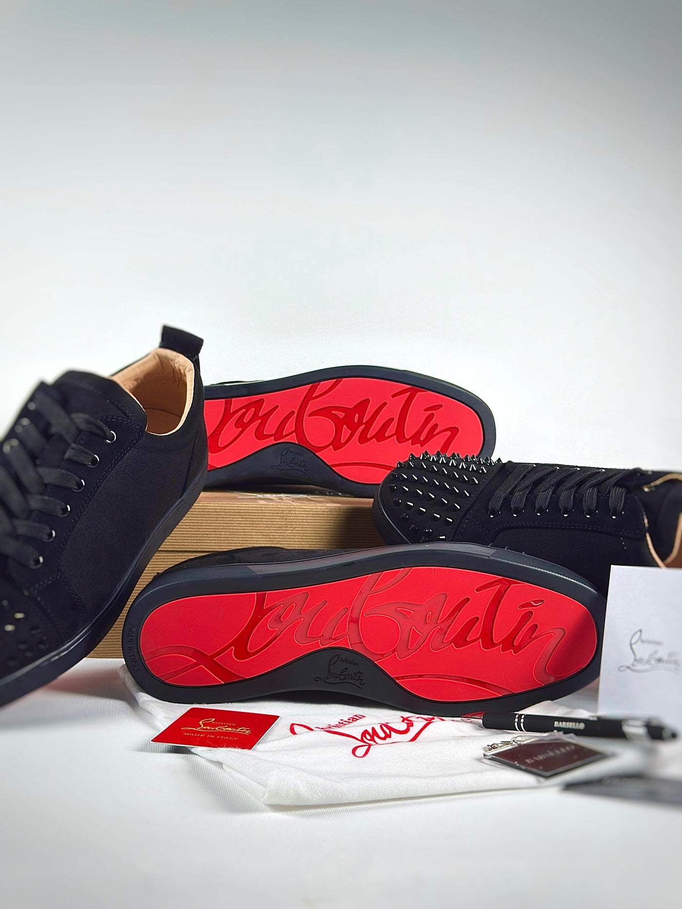 Christian Louboutin Louis Junior Spikes Black