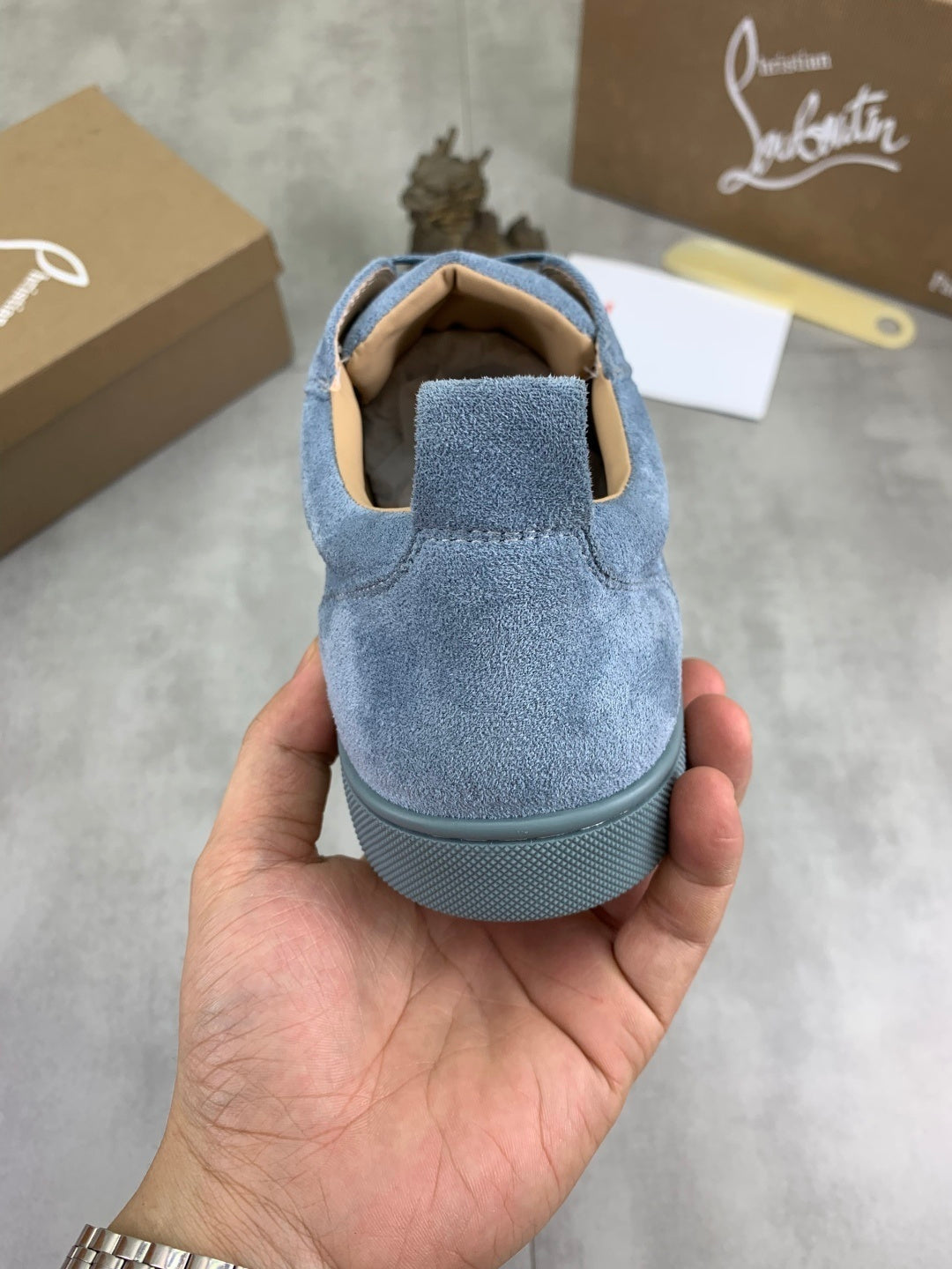 Christian Louboutin Louis Junior Spikes Orlato 'Titan' Blue