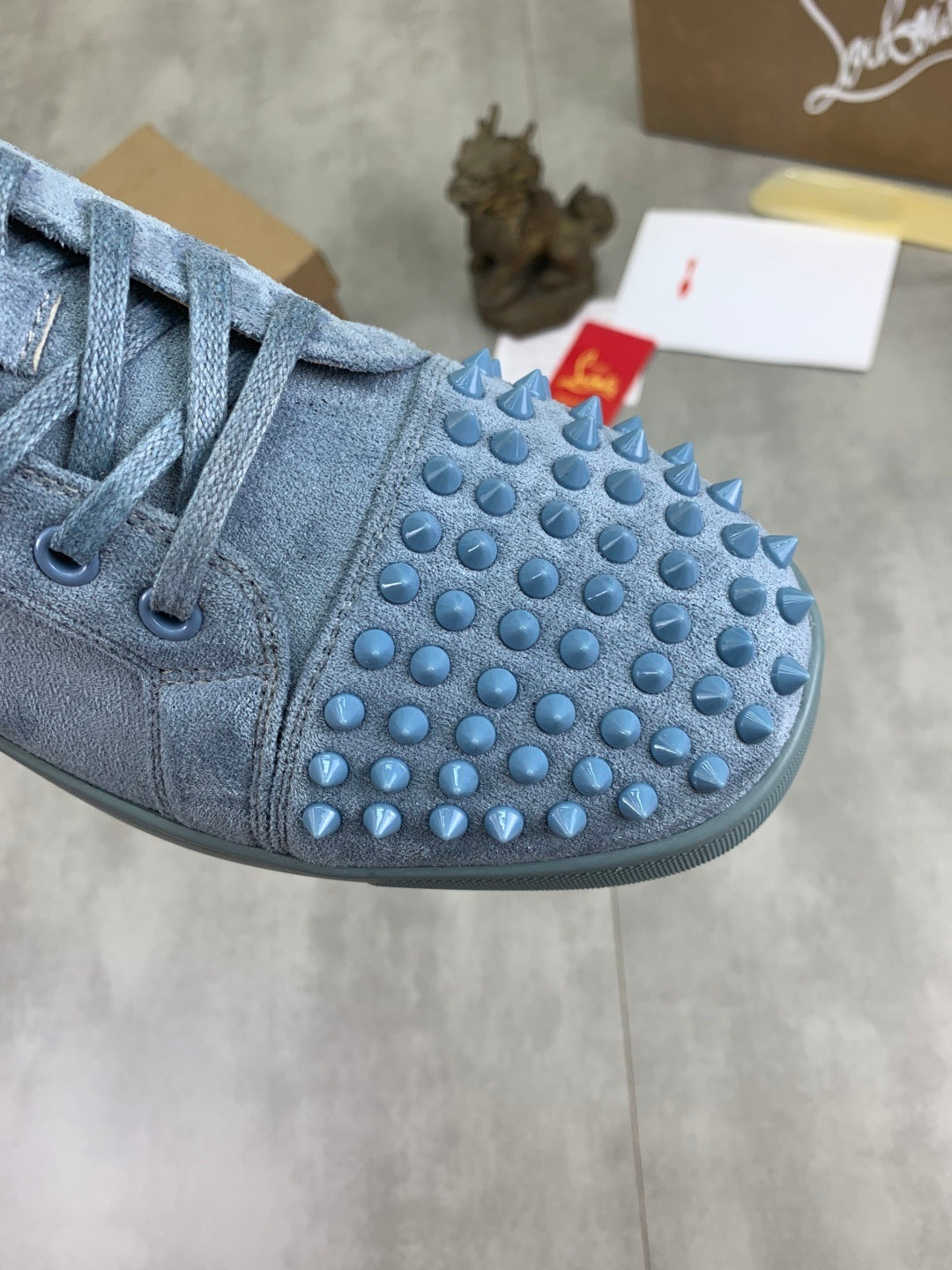 Christian Louboutin Louis Junior Spikes Orlato 'Titan' Blue