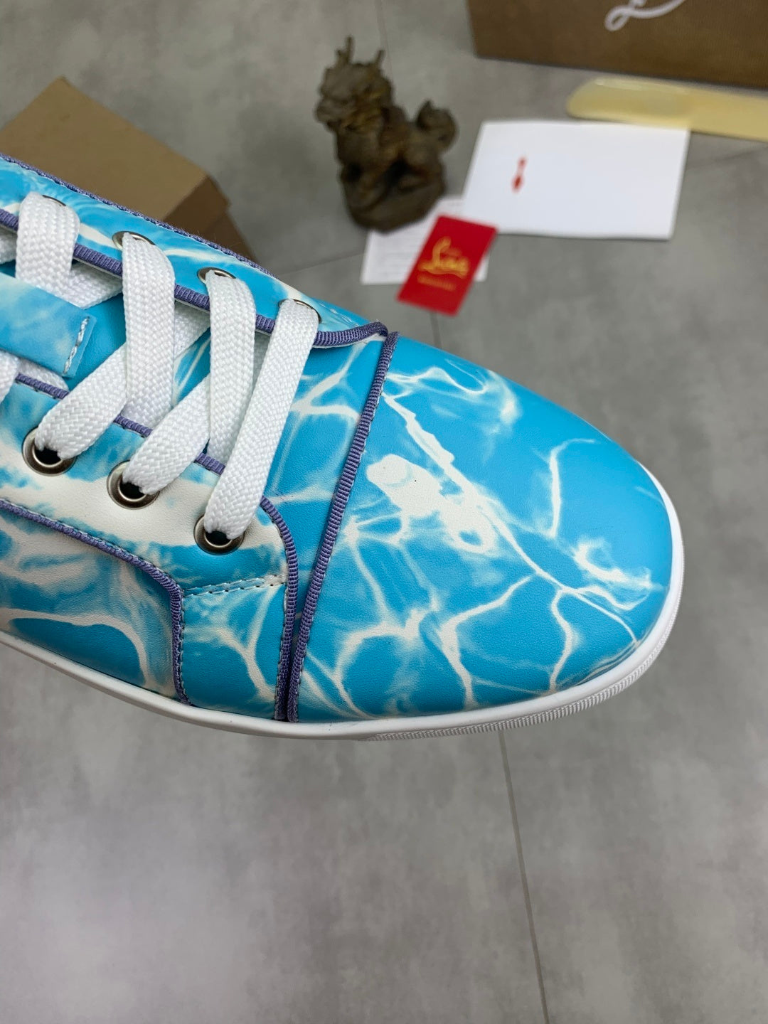 Christian Louboutin Louis Junior Blue Satin