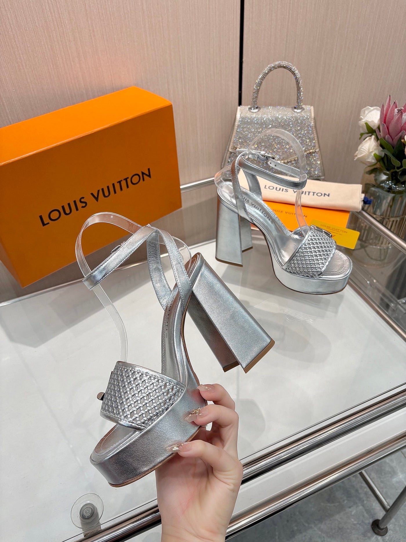 Louis Vuitton Heels Silver