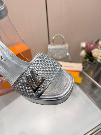 Louis Vuitton Heels Silver