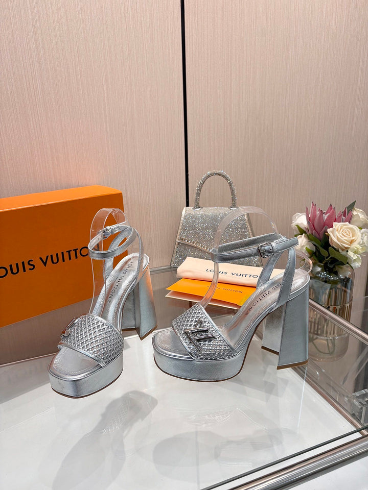 Louis Vuitton Heels Silver