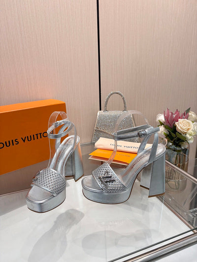 Louis Vuitton Heels Silver