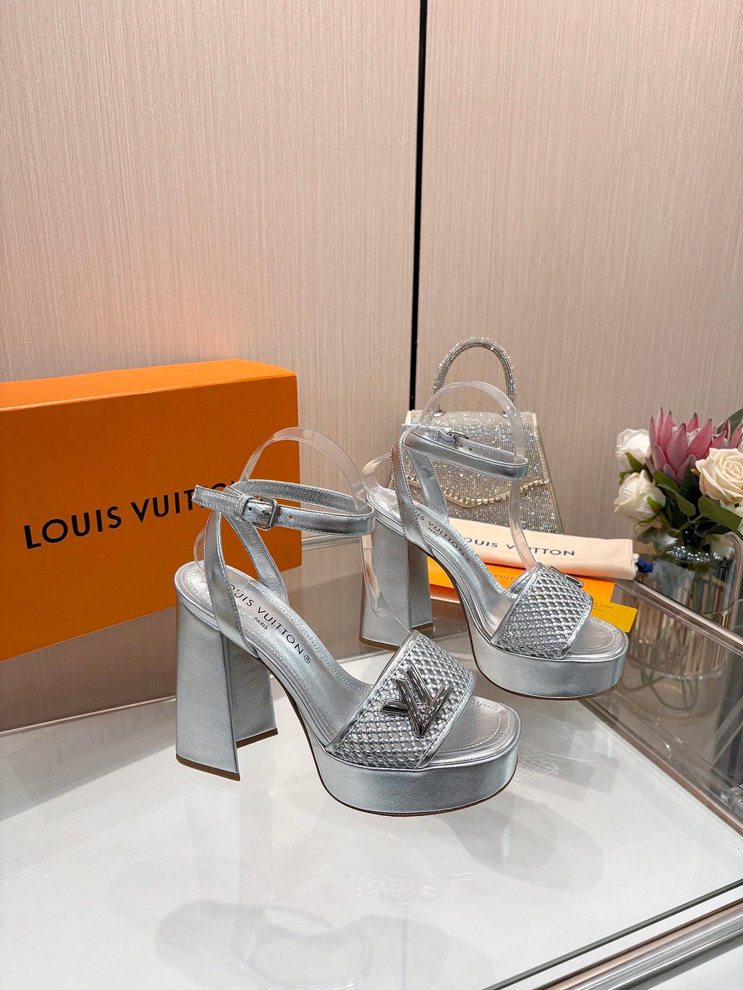 Louis Vuitton Heels Silver