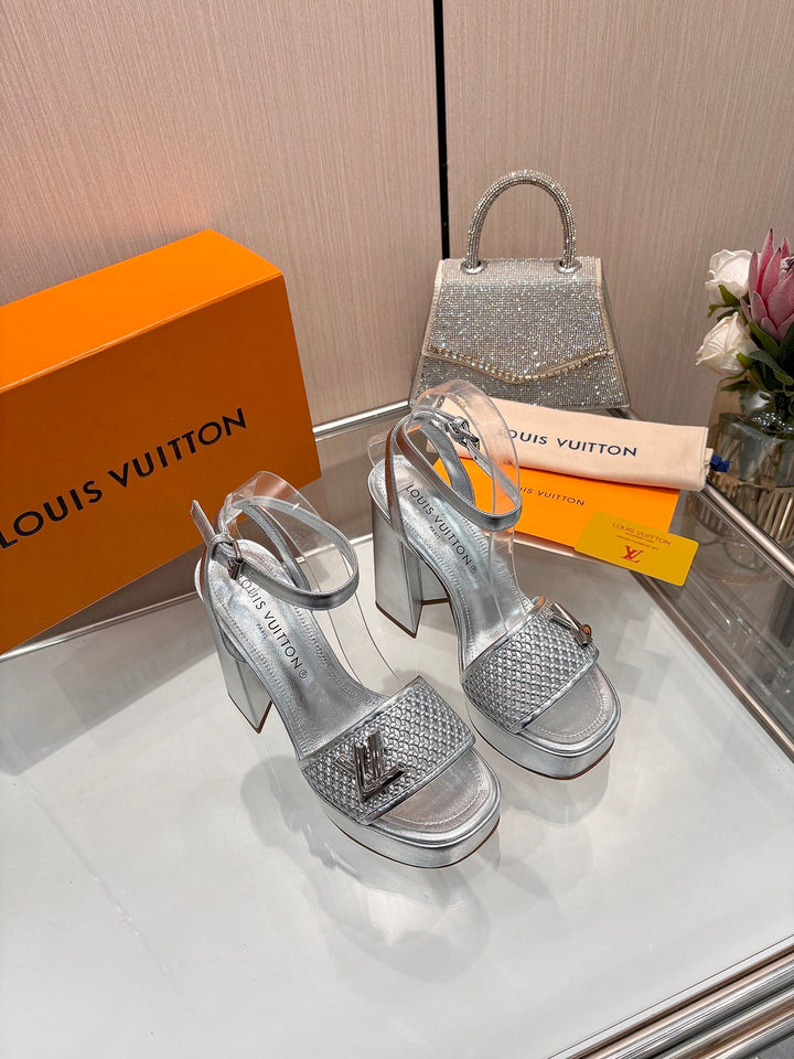 Louis Vuitton Heels Silver