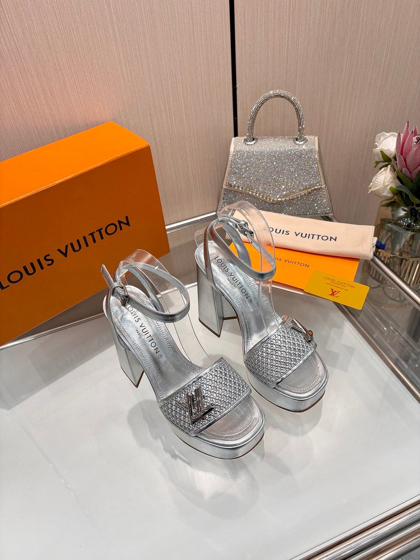 Louis Vuitton Heels Silver